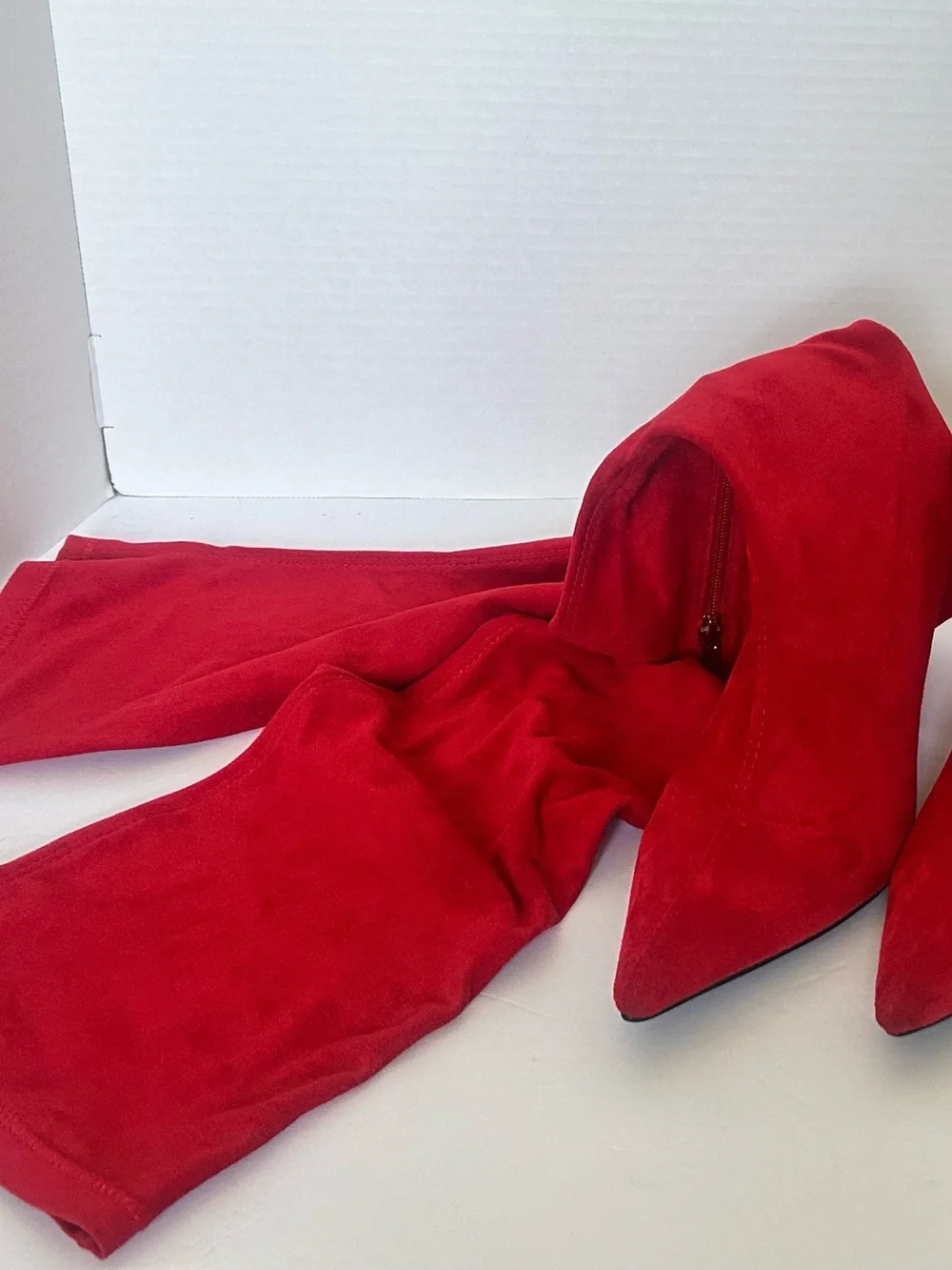 Azalea Wang Taytay Red Thigh High Stretch Stiletto Boot Pants Size 9
